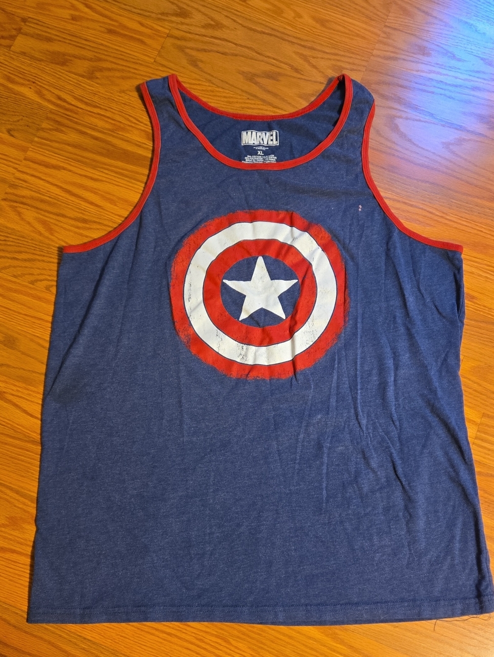 Marvel Captain America Shield Navy Tank with Red Trim